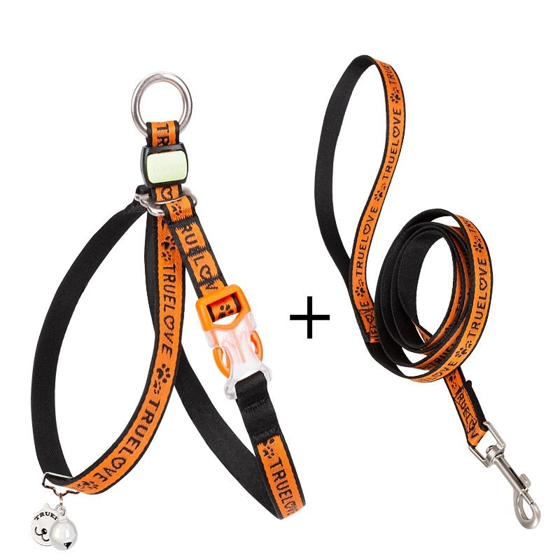 Pet Cat Bell Chest Strap Haulage Rope